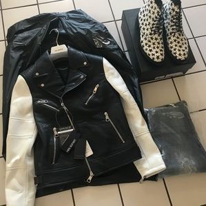 Neil Barret Motorcycle Leather Jacket (Men)